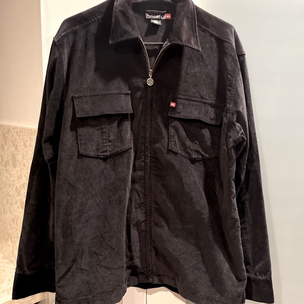 Vintage Quiksilver Black Zip Up Jacket Mens Medium